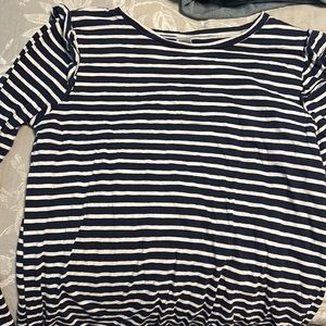 Long sleeve Blue and white striped shirt